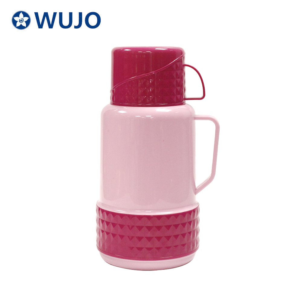 Two Cups 1L 1.8L High Quality Insulated Thermal Thermos Plastic Vacuum Flask 