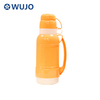 WUJO Red 1L 1.8 Liter Glass Refill Plastic Thermo with 2 Cups