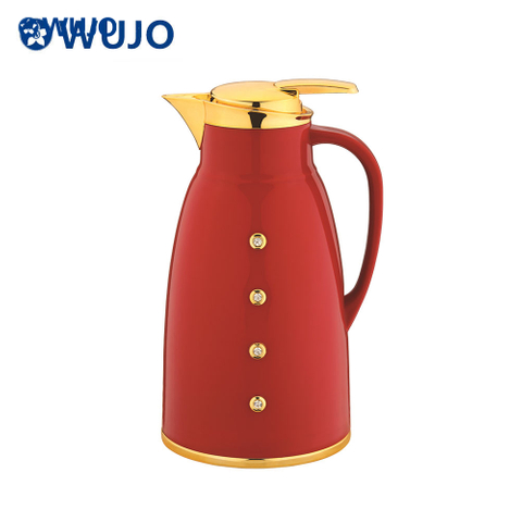 WUJO Custom Red Arabic Best Glass Liner Vacuum Insulated Plastic Thermos Flask 