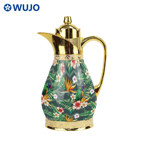 WUJO Luxury Arabic Style 1000ml Dallah Coffee Vacuum Tea Thermos